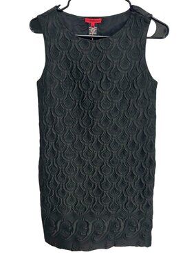 Vivienne Tam Small Black Textured Sleeveless Dress Side Pocket Gothic NWT
